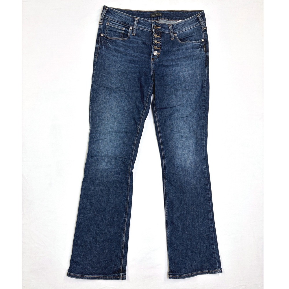 Silver Jeans Co Suki Slim Boot Dark Wash Button Fly Womens Jeans 32x33
